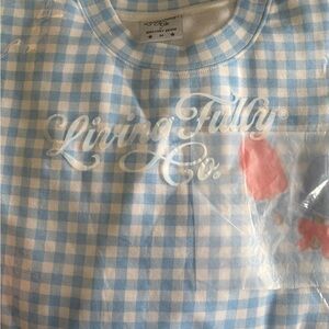 Blue and White Gingham Top